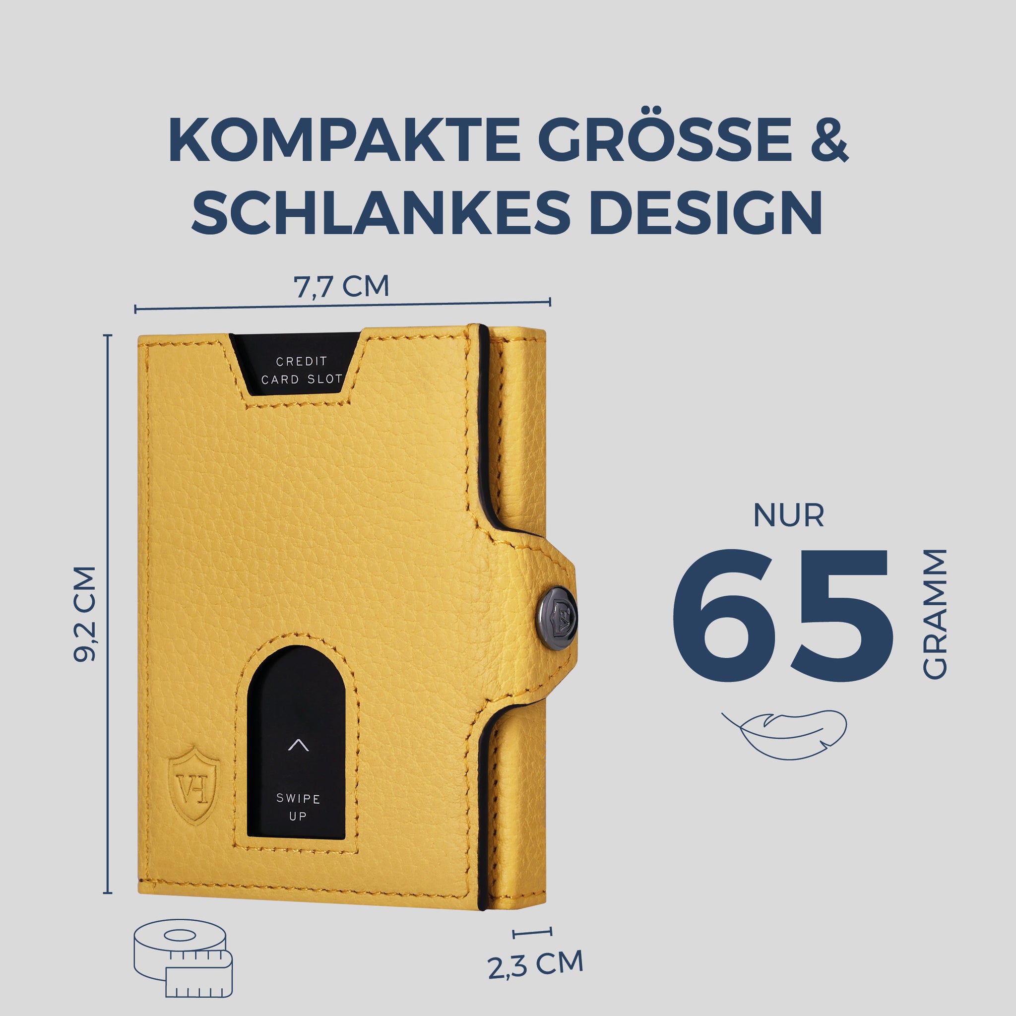 Slim Wallet mit RFID-Schutz, 5 Kartenfächer & XL-Münzfach (Genarbt)