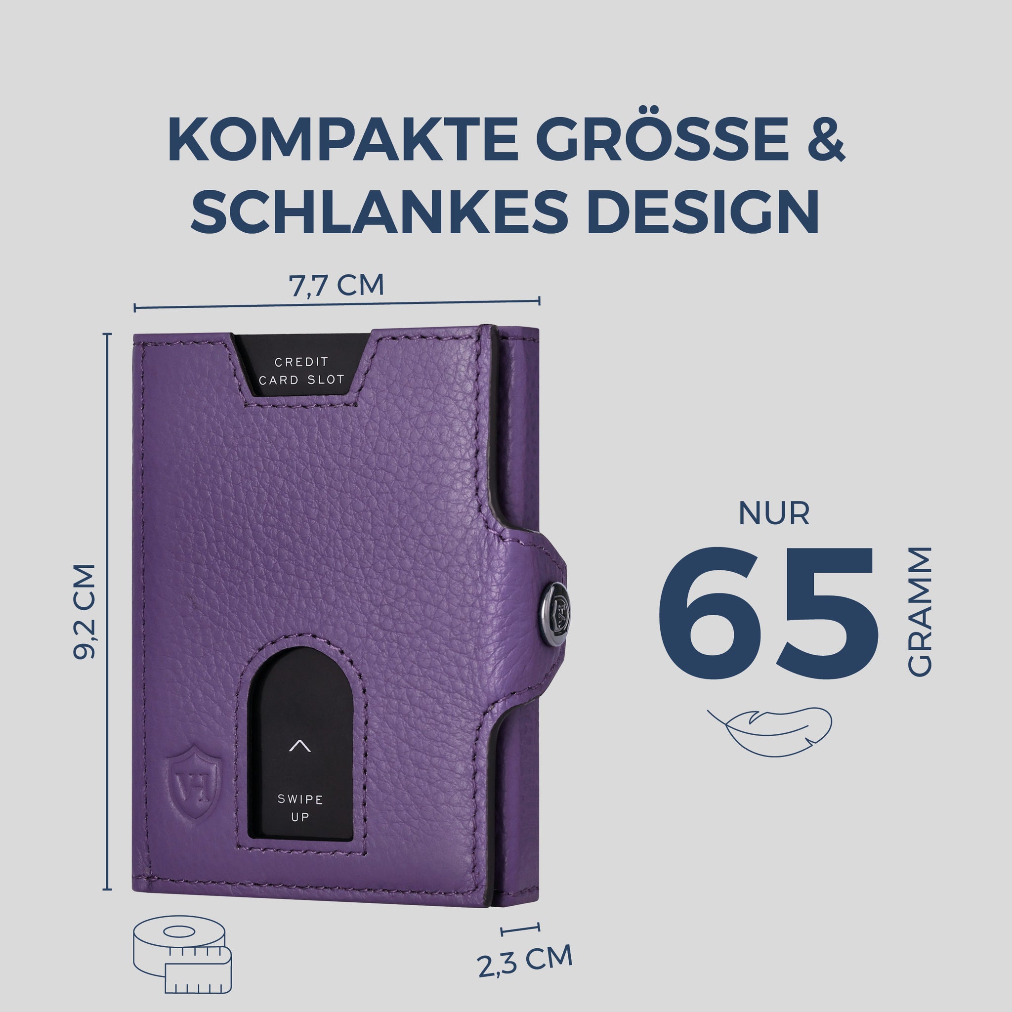 Slim Wallet mit RFID-Schutz, 5 Kartenfächer & XL-Münzfach (Genarbt)