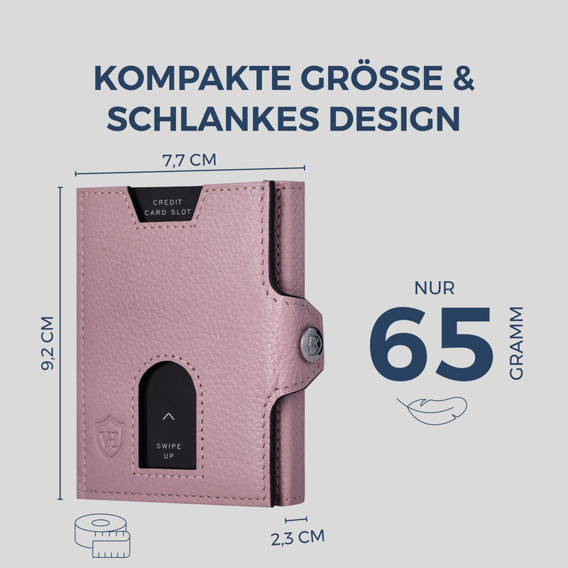 Slim Wallet mit RFID-Schutz, 5 Kartenfächer & XL-Münzfach (Genarbt)