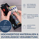 Slim Wallet mit RFID-Schutz, 5 Kartenfächer & XL-Münzfach (Saffiano)
