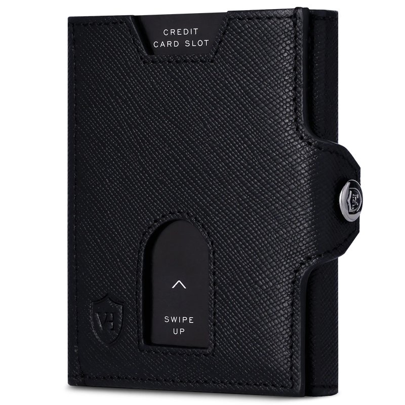 Slim Wallet mit RFID-Schutz, 5 Kartenfächer & XL-Münzfach (Saffiano)