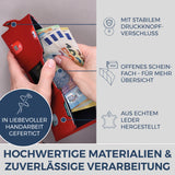 Slim Wallet mit RFID-Schutz, 5 Kartenfächer & XL-Münzfach (Saffiano)