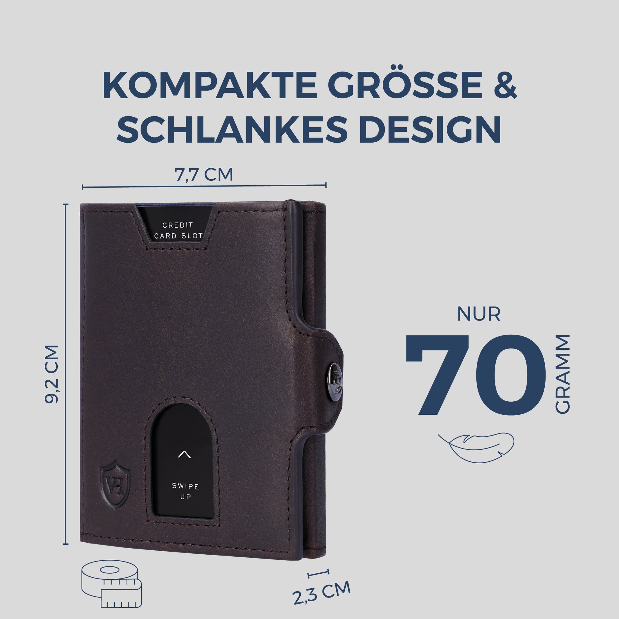 Slim Wallet mit RFID-Schutz, 5 Kartenfächer & XL-Münzfach (Waxy)