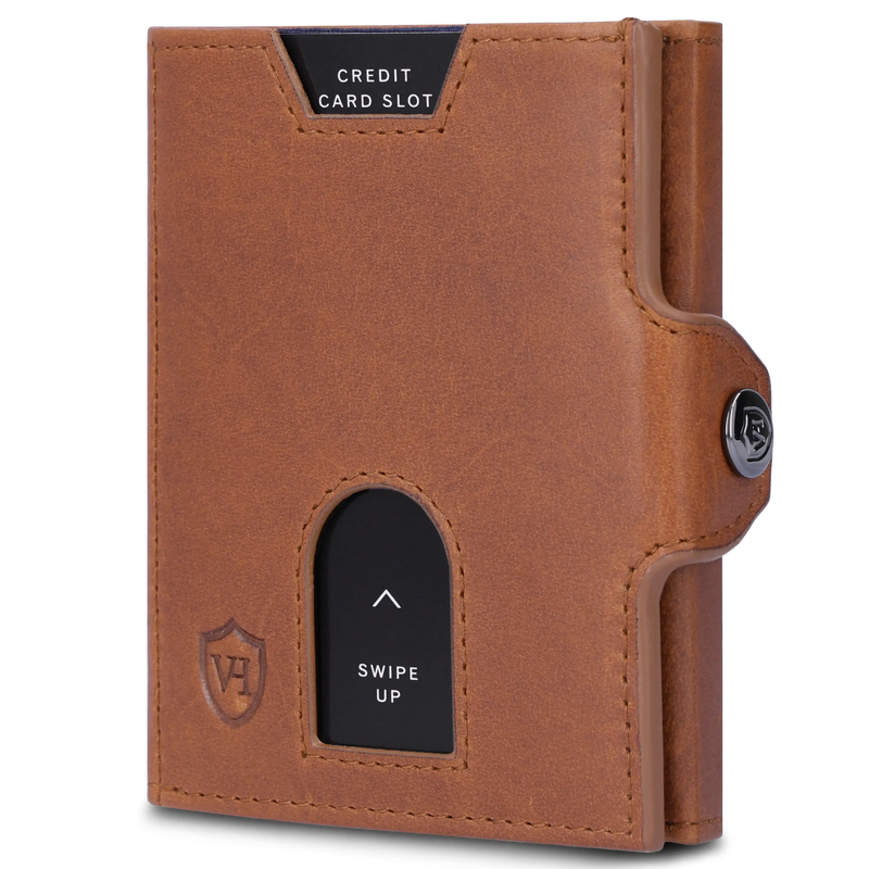 Slim Wallet mit RFID-Schutz, 5 Kartenfächer & XL-Münzfach (Waxy)