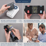 Slim Wallet mit RFID-Schutz, 5 Kartenfächer und XXL-Münzfach