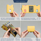 Slim Wallet mit RFID-Schutz, 5 Kartenfächer und XXL-Münzfach