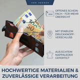 Slim Wallet mit RFID-Schutz, 5 Kartenfächer und XXL-Münzfach