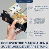 Slim Wallet mit RFID-Schutz, 5 Kartenfächer und XXL-Münzfach