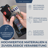 Slim Wallet mit RFID-Schutz, 5 Kartenfächer und XXL-Münzfach