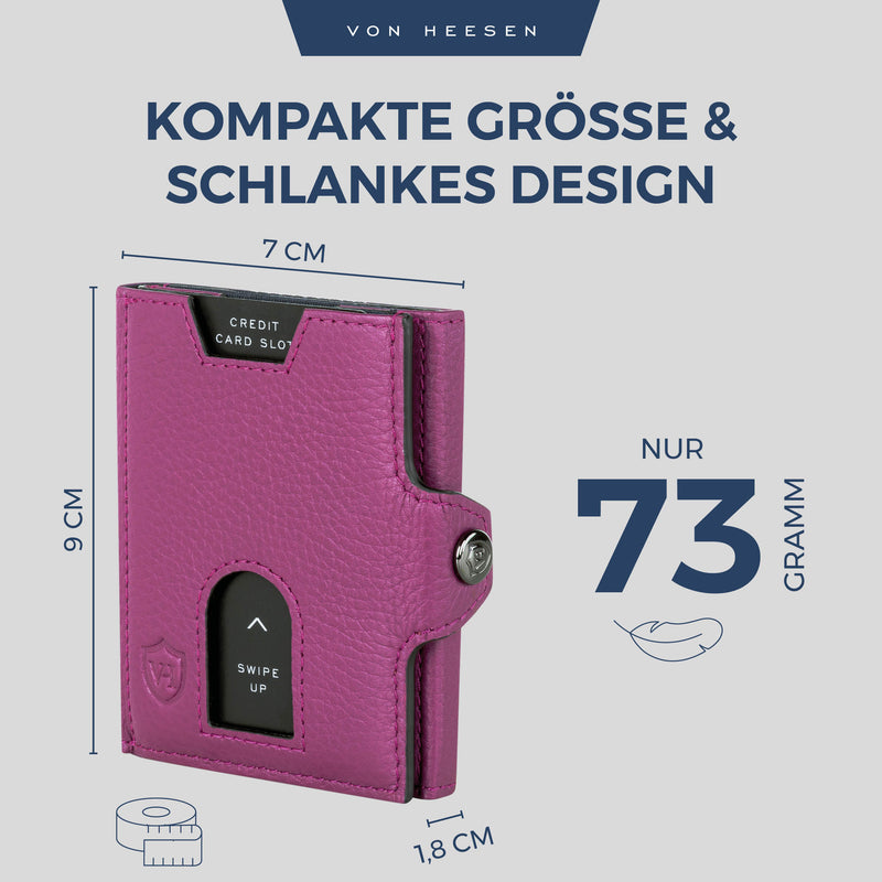 Slim Wallet mit RFID-Schutz, 5 Kartenfächer und XXL-Münzfach