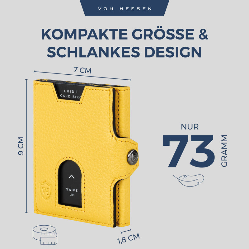 Slim Wallet mit RFID-Schutz, 5 Kartenfächer und XXL-Münzfach