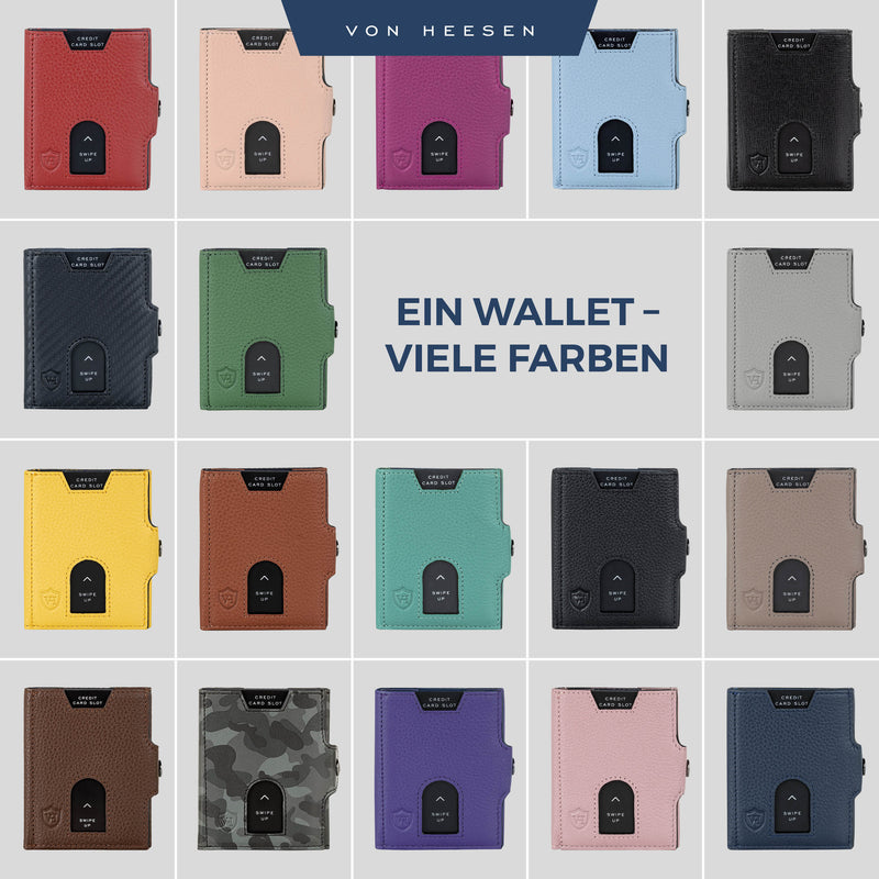 Slim Wallet mit RFID-Schutz, 5 Kartenfächer und XXL-Münzfach