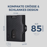 Slim Wallet mit RFID-Schutz, 5 Kartenfächer & XXL-Münzfach (Carbon)
