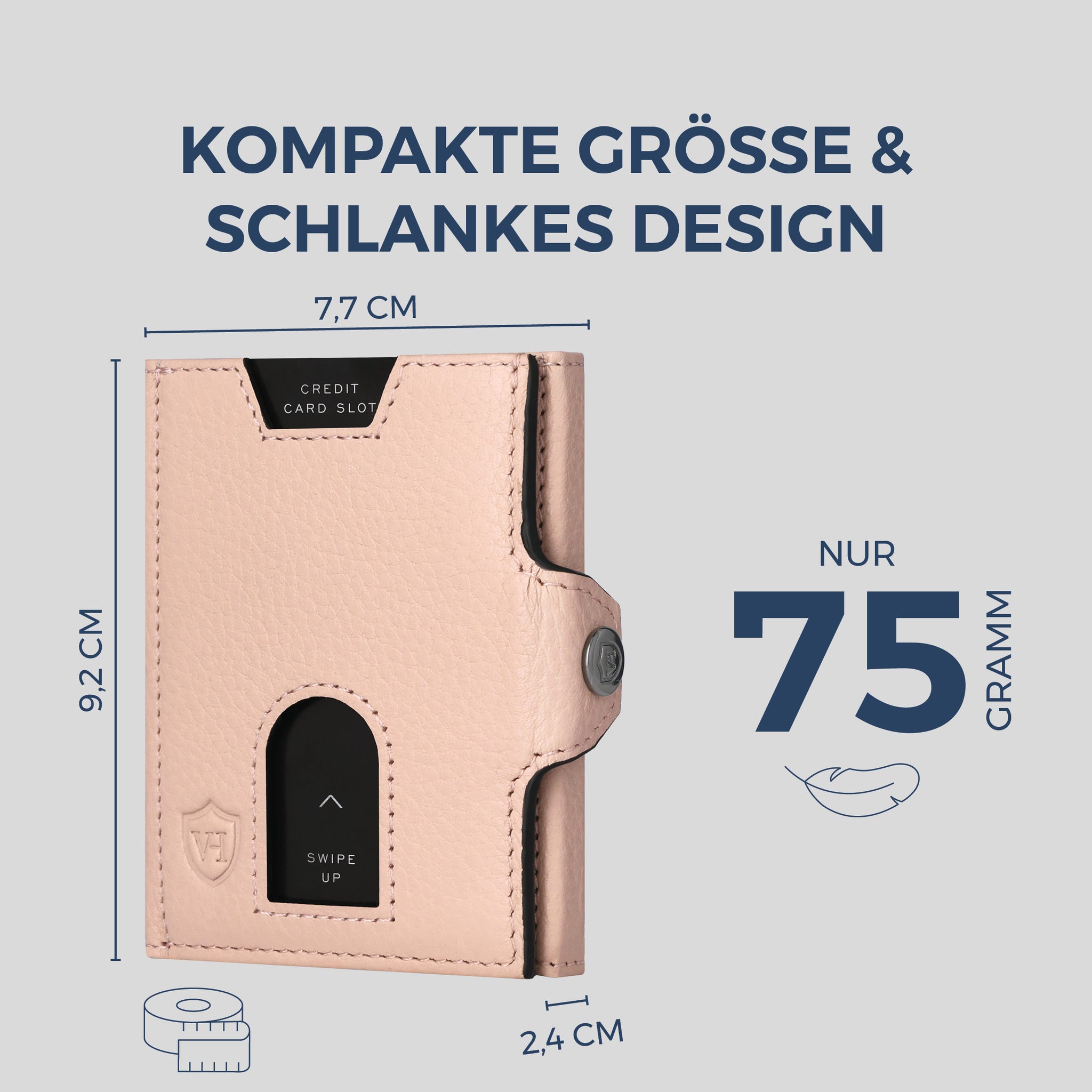 Slim Wallet mit RFID-Schutz, 5 Kartenfächer & XXL-Münzfach (Genarbt)