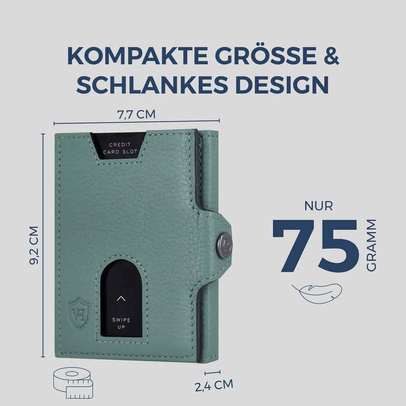 Slim Wallet mit RFID-Schutz, 5 Kartenfächer & XXL-Münzfach (Genarbt)