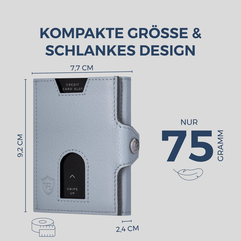 Slim Wallet mit RFID-Schutz, 5 Kartenfächer & XXL-Münzfach (Genarbt)