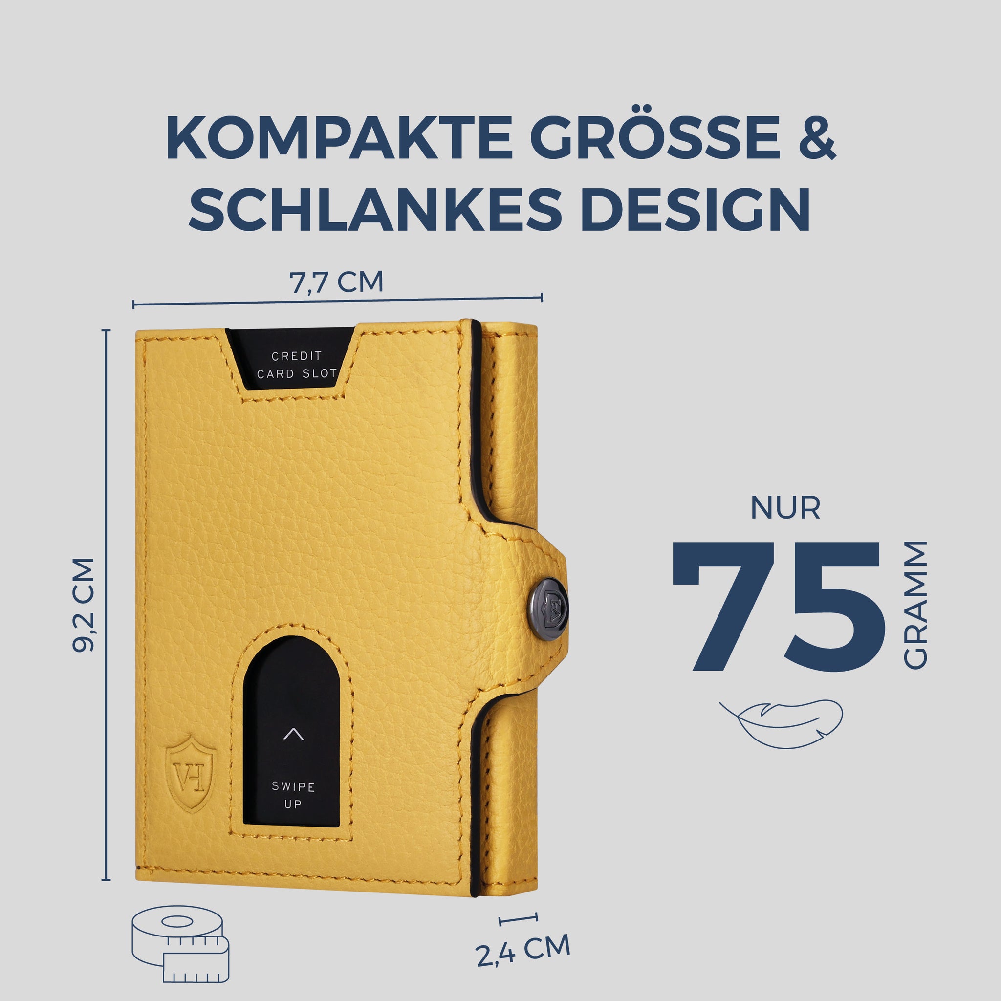 Slim Wallet mit RFID-Schutz, 5 Kartenfächer & XXL-Münzfach (Genarbt)