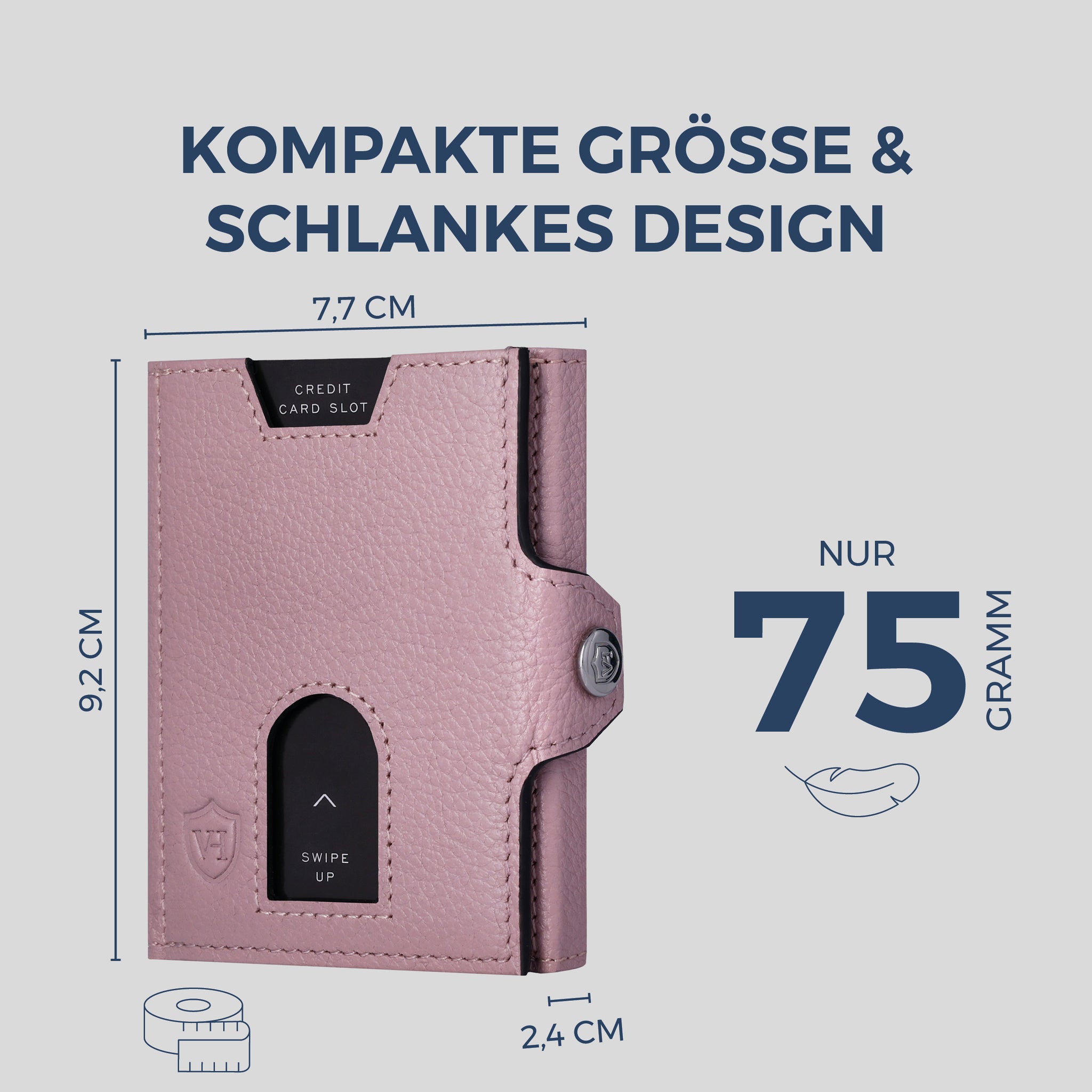 Slim Wallet mit RFID-Schutz, 5 Kartenfächer & XXL-Münzfach (Genarbt)