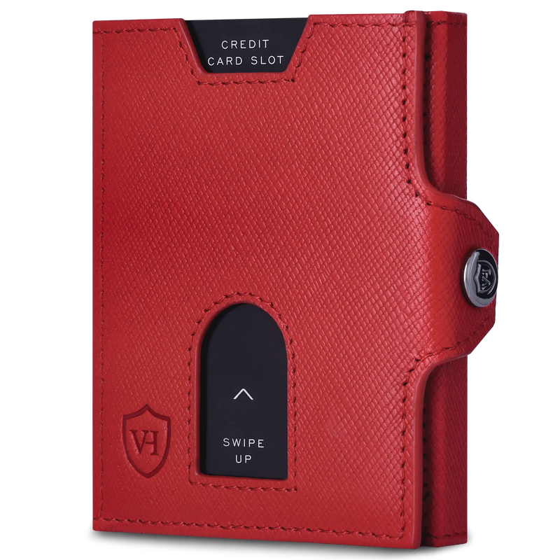 Slim Wallet mit RFID-Schutz, 5 Kartenfächer & XXL-Münzfach (Saffiano)