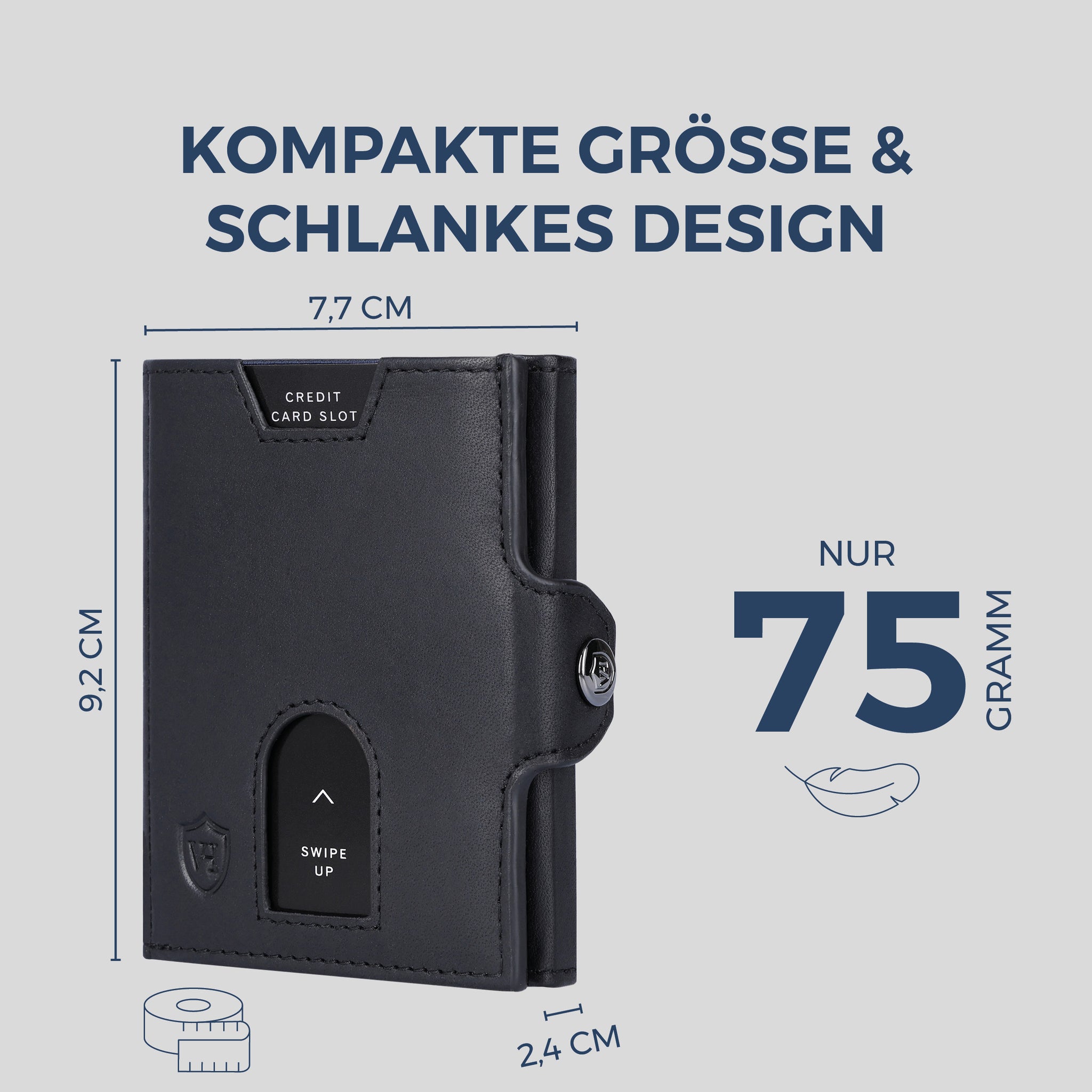 Slim Wallet mit RFID-Schutz, 5 Kartenfächer & XXL-Münzfach (Waxy)