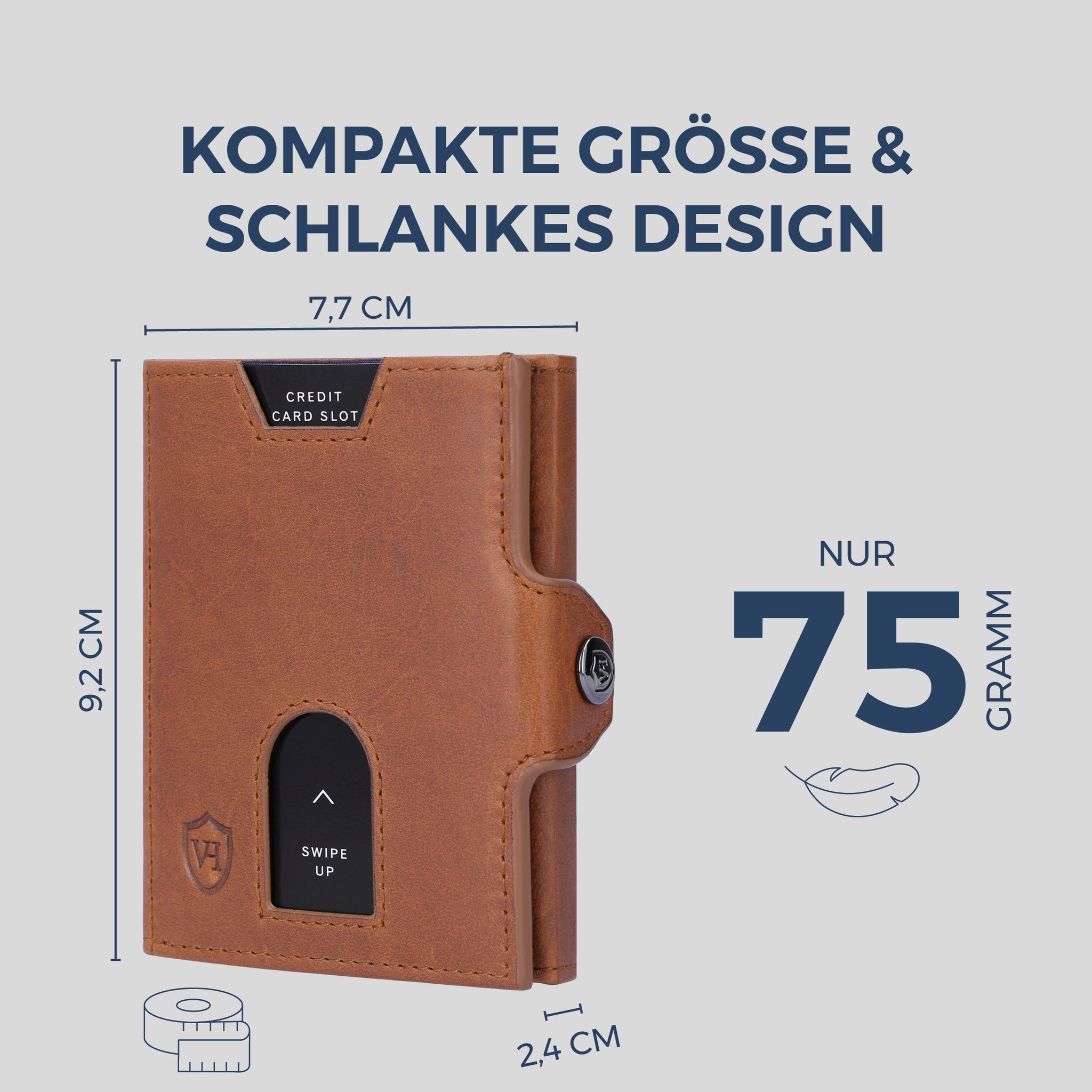 Slim Wallet mit RFID-Schutz, 5 Kartenfächer & XXL-Münzfach (Waxy)
