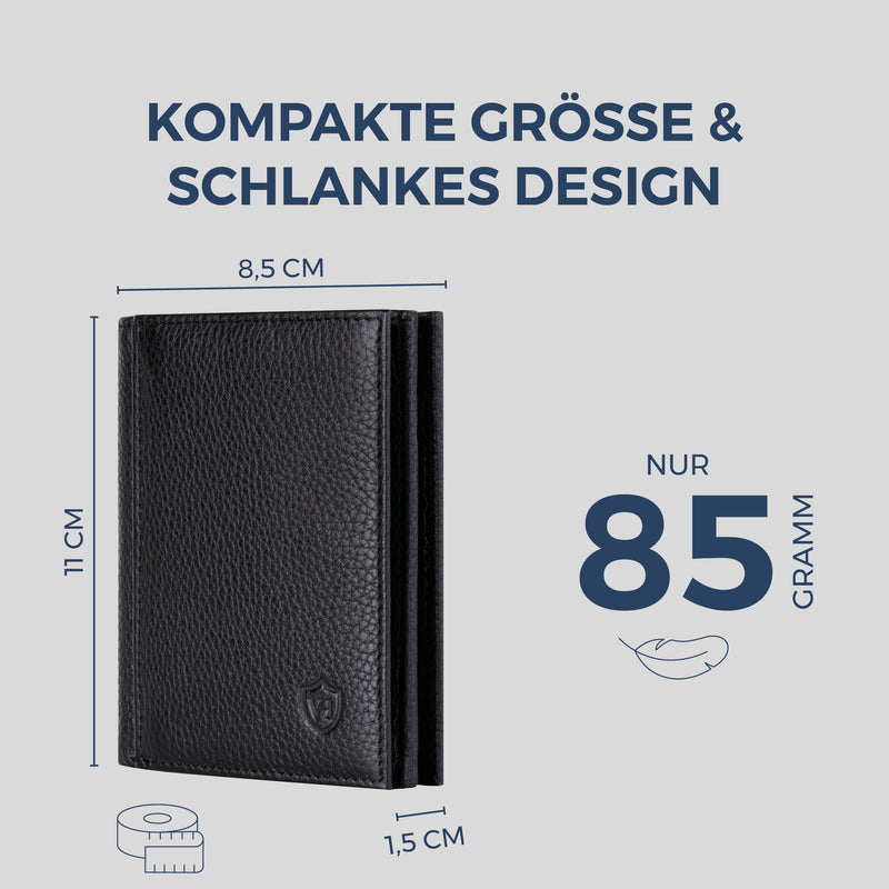 Geldbörse mit RFID-Schutz, 8 Kartenfächer und XXL-Münzfach