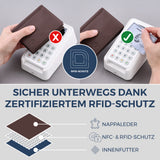 Geldbörse mit RFID-Schutz, 8 Kartenfächer und XXL-Münzfach
