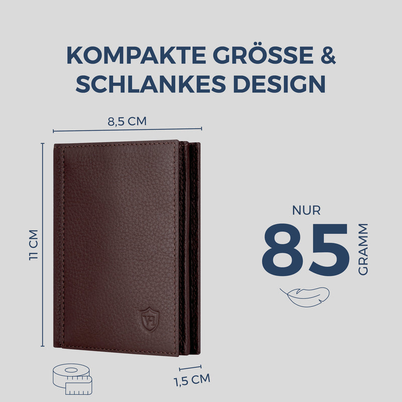 Geldbörse mit RFID-Schutz, 8 Kartenfächer und XXL-Münzfach