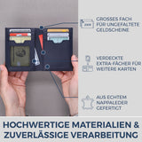 Geldbörse mit RFID-Schutz, 8 Kartenfächer und XXL-Münzfach