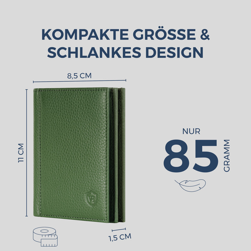 Geldbörse mit RFID-Schutz, 8 Kartenfächer und XXL-Münzfach
