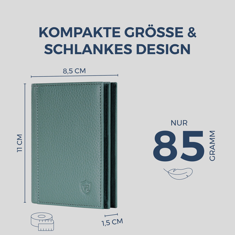 Geldbörse mit RFID-Schutz, 8 Kartenfächer und XXL-Münzfach