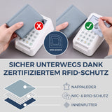 Geldbörse mit RFID-Schutz, 8 Kartenfächer und XXL-Münzfach