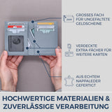 Geldbörse mit RFID-Schutz, 8 Kartenfächer und XXL-Münzfach