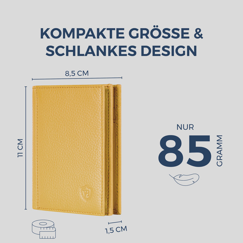 Geldbörse mit RFID-Schutz, 8 Kartenfächer und XXL-Münzfach (Genarbt)