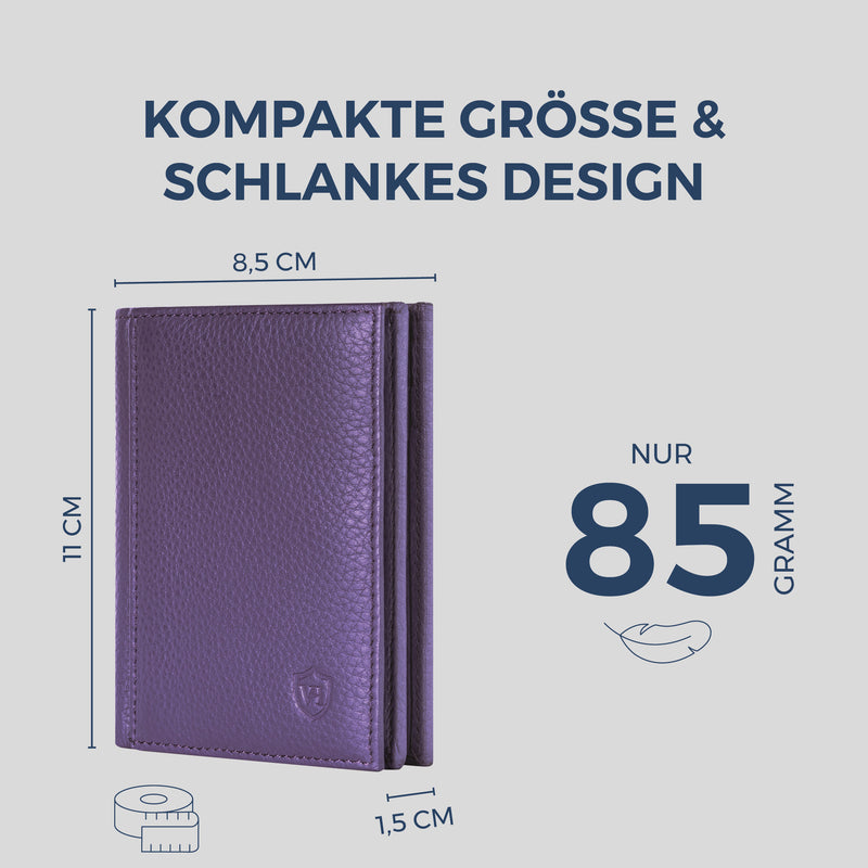 Geldbörse mit RFID-Schutz, 8 Kartenfächer und XXL-Münzfach
