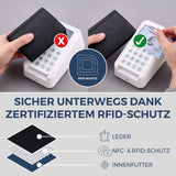 Geldbörse mit RFID-Schutz, 8 Kartenfächer und XXL-Münzfach