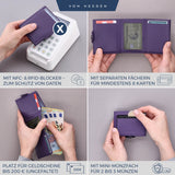 Slim Wallet mit RFID-Schutz, 5 Kartenfächer und Mini-Münzfach