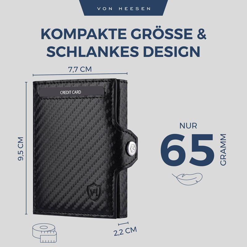 Slim Wallet mit RFID-Schutz, 5 Kartenfächer und Mini-Münzfach