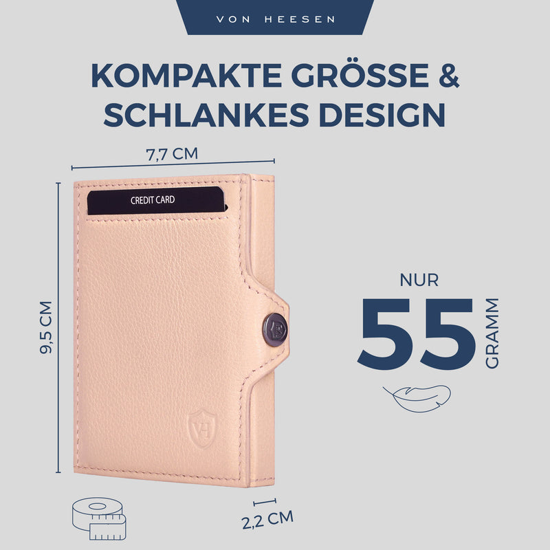 Slim Wallet mit RFID-Schutz, 5 Kartenfächer und Mini-Münzfach