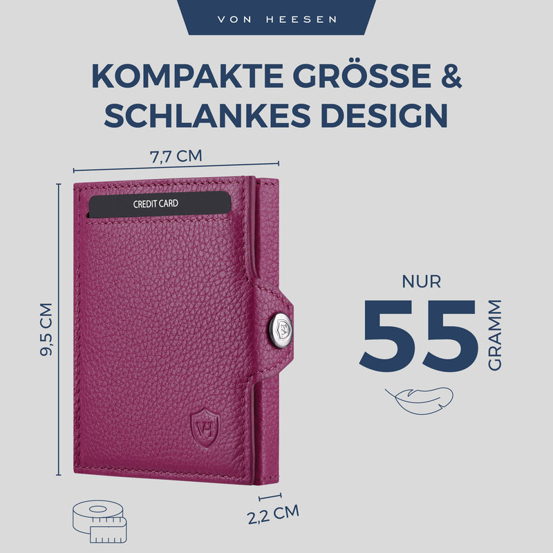Slim Wallet mit RFID-Schutz, 5 Kartenfächer und Mini-Münzfach