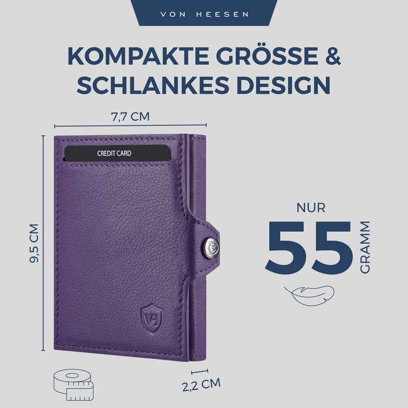 Slim Wallet mit RFID-Schutz, 5 Kartenfächer und Mini-Münzfach