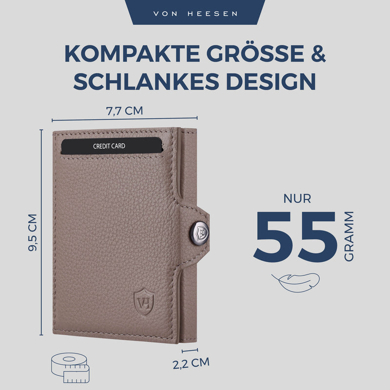 Slim Wallet mit RFID-Schutz, 5 Kartenfächer und Mini-Münzfach