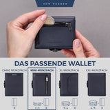 Slim Wallet mit RFID-Schutz, 5 Kartenfächer und Mini-Münzfach