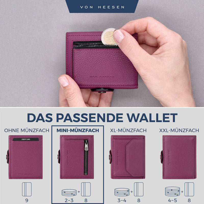 Slim Wallet mit RFID-Schutz, 5 Kartenfächer und Mini-Münzfach