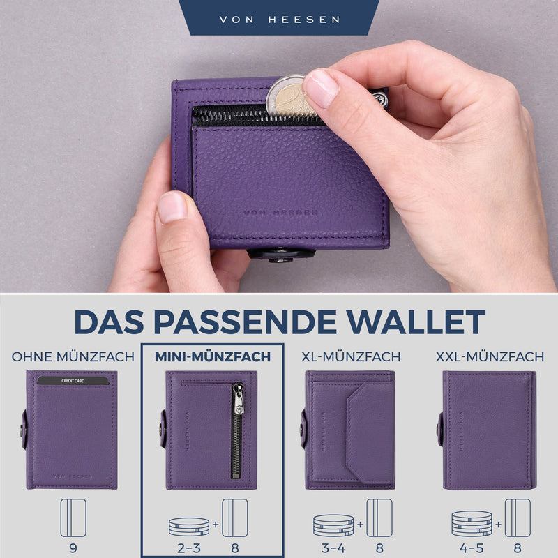 Slim Wallet mit RFID-Schutz, 5 Kartenfächer und Mini-Münzfach