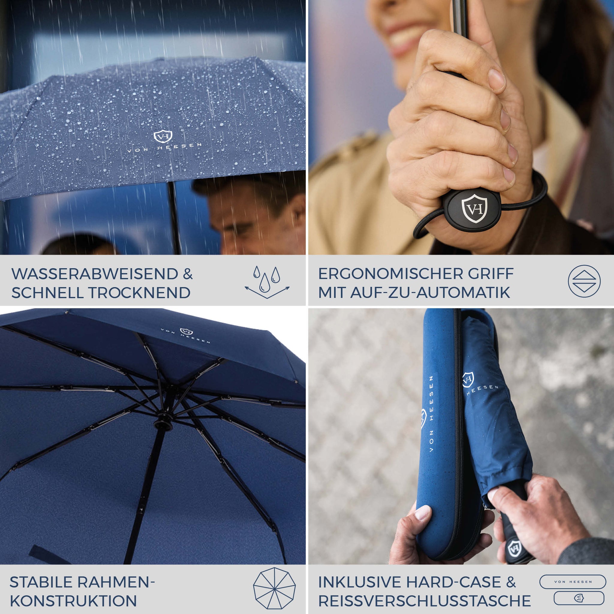 Regenschirm mit Auf-Zu-Automatik