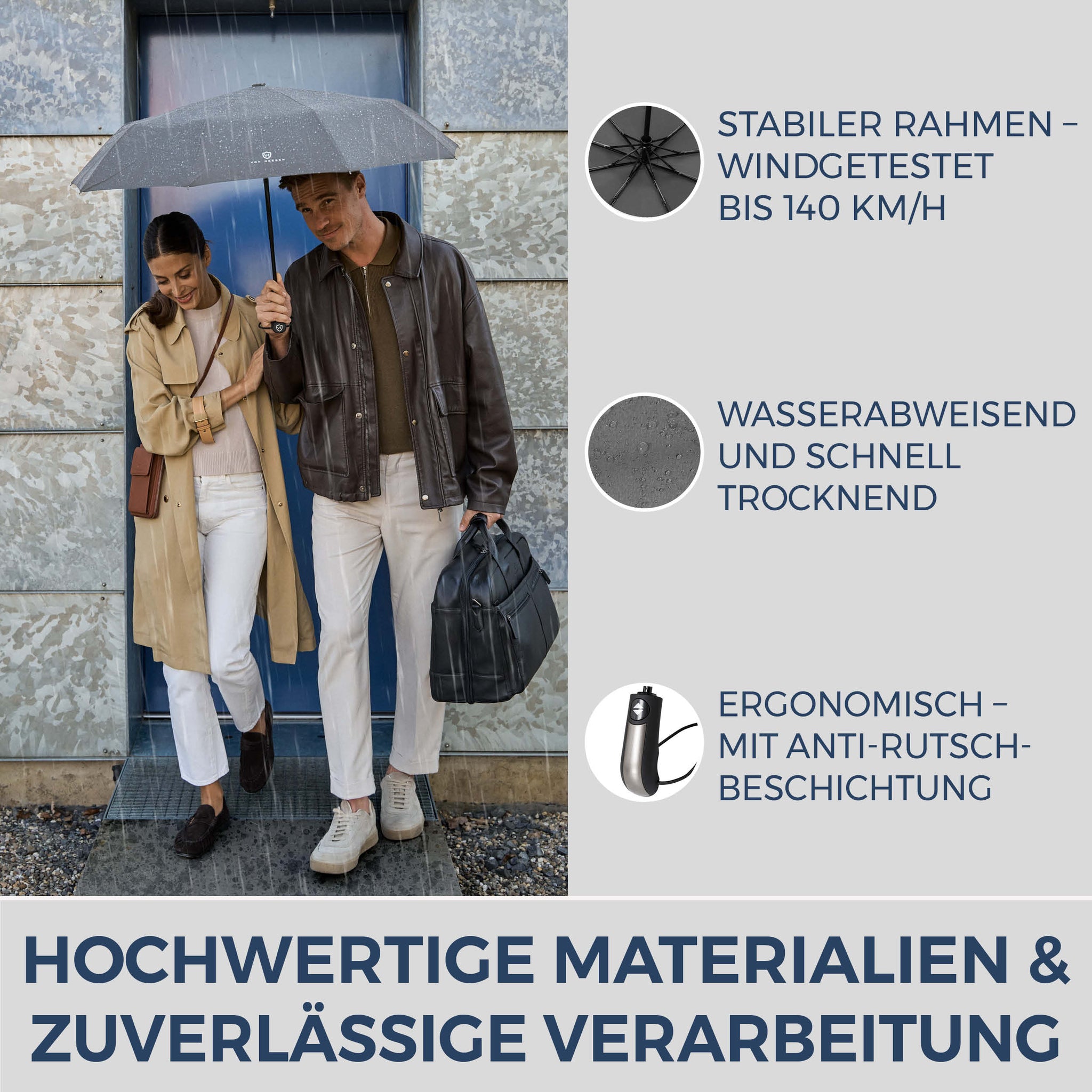 Regenschirm mit Auf-Zu-Automatik