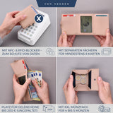 Slim Wallet mit RFID-Schutz, 5 Kartenfächer und XXL-Münzfach