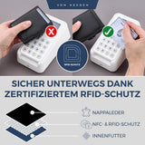 Slim Wallet mit RFID-Schutz, 5 Kartenfächer und XXL-Münzfach