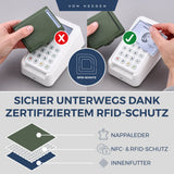 Slim Wallet mit RFID-Schutz, 5 Kartenfächer und XXL-Münzfach
